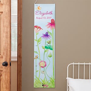 Flowers & Butterflies Personalized Growth Chart