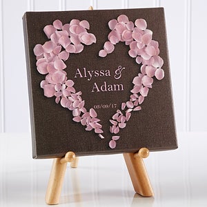 Heart of Roses Personalized Canvas Print-5 1/2 x 5 1/2