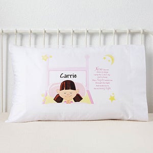Her Bedtime Prayer Personalized Character Pillowcase