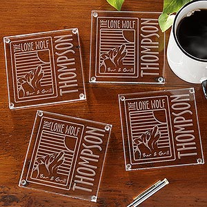 Custom Glass Coasters With Your Business Logo Engraved - 9561