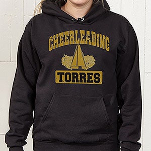Personalized Sports Hooded Black Sweatshirt - Adult Small - Black