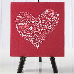 Our Heart of Love Personalized Canvas Print-5 1/2 x 5 1/2