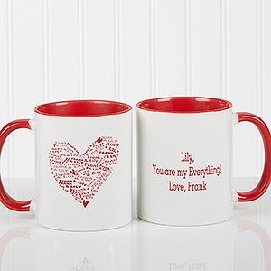 Personalized Red Heart of Love Coffee Mugs