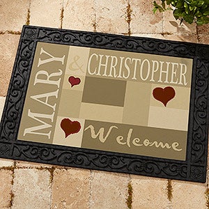 Personalized Doormat - Welcoming Hearts