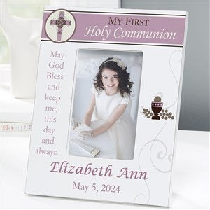 A Girl's First Communion Personalized 4x6 Tabletop Frame - Vertical