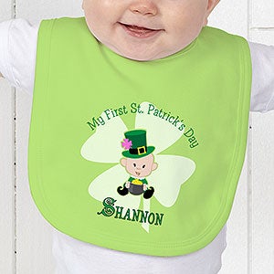 Baby's First St. Patrick's Day Personalized Baby Bib