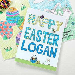Happy Easter Personalized Coloring Activity Book & Crayon Set