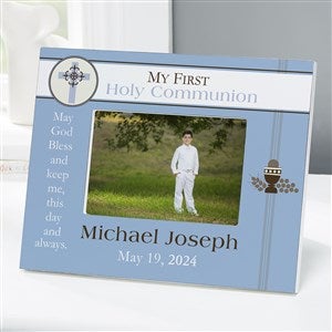 A Boy's First Communion Personalized Frame 4x6 Tabletop Horizontal
