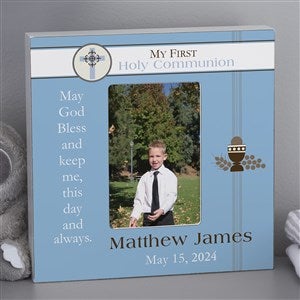 A Boy's First Communion Personalized Frame 4x6 Box Vertical