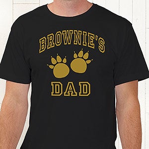 Personalized Pet Owner Black T Shirt - Adult Large - Red