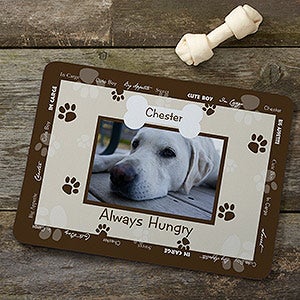 Throw Me A Bone Brown Pet Photo Meal Mat