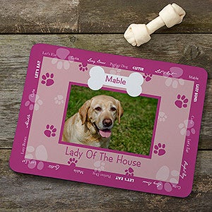 Throw Me A Bone Pink Pet Photo Meal Mat