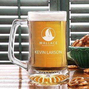 Personalized Engraved Logo Glass Bar Mug - 9994