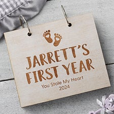 Babys First Year Personalized Wood Photo Album - 30048