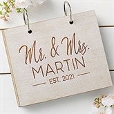 Stamped Elegance Personalized Wedding Wooden Photo Album - 30055