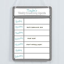 Weekly E-Learning Agenda Personalized Dry Erase Sign - 30059