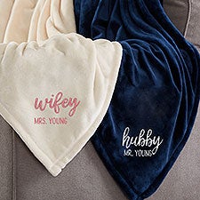 Wifey & Hubby Personalized Fleece Blankets - 30080