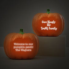 Write Your Own Personalized Fall Light Up Resin Pumpkin - 30098