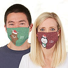 Holly Jolly Characters Personalized Christmas Deluxe Face Masks with Filter - 30107
