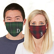 Christmas Plaid Personalized Adult Deluxe Face Mask with Filter - 30113