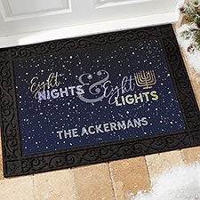 Eight Nights & Eight Lights Personalized Hanukkah Doormats - 30123