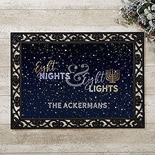 Eight Nights & Eight Lights Personalized Hanukkah Doormats - 30123