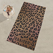Leopard Print Personalized Beach Towels - 30143