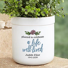 Planted to Celebrate a Life Personalized Memorial Flower Pot - 30151
