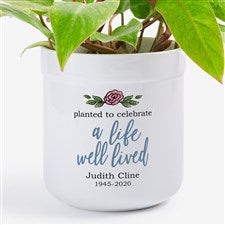 Planted to Celebrate a Life Personalized Memorial Flower Pot - 30151
