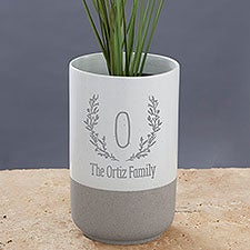 Farmhouse Floral Personalized Cement Vase - 30185