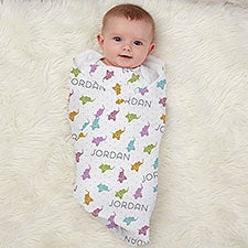 Baby Zoo Animals Personalized Baby Receiving Blankets - 30191