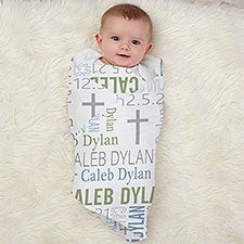 Christening Day Personalized Baby Boy Receiving Blankets - 30197