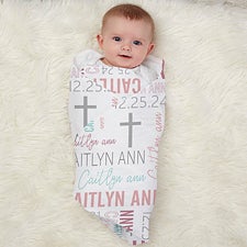 Christening Day Personalized Baby Girl Receiving Blankets - 30198