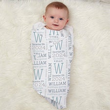 Modern All About Baby Boy Personalized Baby Receiving Blanket - 30203