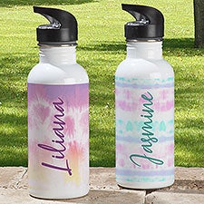 Pastel Tie Dye Personalized 20 oz Water Bottle - 30218