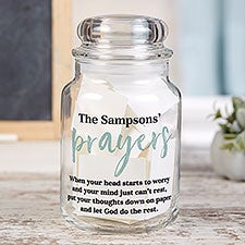 Family Prayers Personalized Glass Storage Jar - 30237