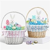 Delicate Stripes Personalized Easter Basket With Folding Handle - 30245