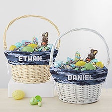 Blue Camo Personalized Easter Basket With Folding Handle - 30248