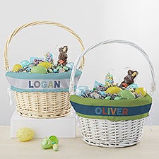 Boys Colorful Name Personalized Easter Basket With Folding Handle - 30250