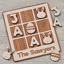 Easter Bunny Personalized Wooden Tic Tac Toe Game - 30254