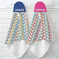 Vibrant Name Personalized Baby Hooded Towels - 30261