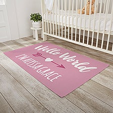 Hello World Personalized Nursery Area Rugs - 30382