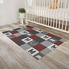 Buffalo Plaid Personalized Nursery Area Rugs - 30387