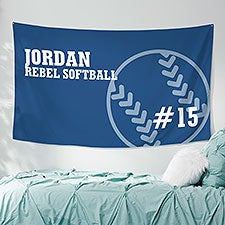 Softball Personalized Wall Tapestry - 30405