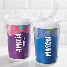 Watercolor Name Personalized Toddler 8oz Sippy Cup - 30441