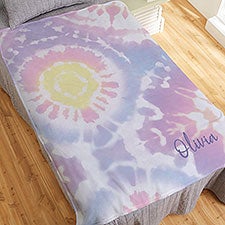 Pastel Tie Dye Personalized Blankets for Kids - 30478