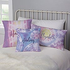 Pastel Tie Dye Personalized Throw Pillows - 30479