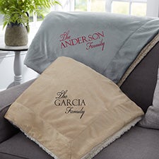 Elegant Family Embroidered Sherpa Blankets - 30484