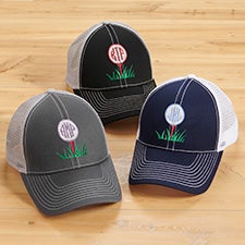 Golf Ball Monogram Embroidered Trucker Hats - 30496