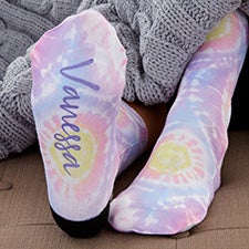Pastel Tie Dye Personalized Adult Socks - 30513